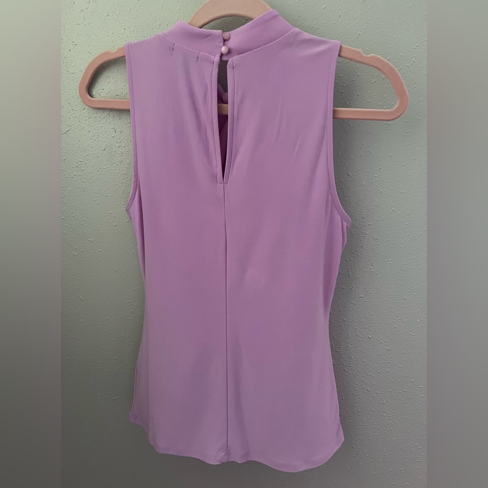 Halogen Light Purple Twist Top High Neck Sleeveless Blouse Size XS - Picture 2 of 6
